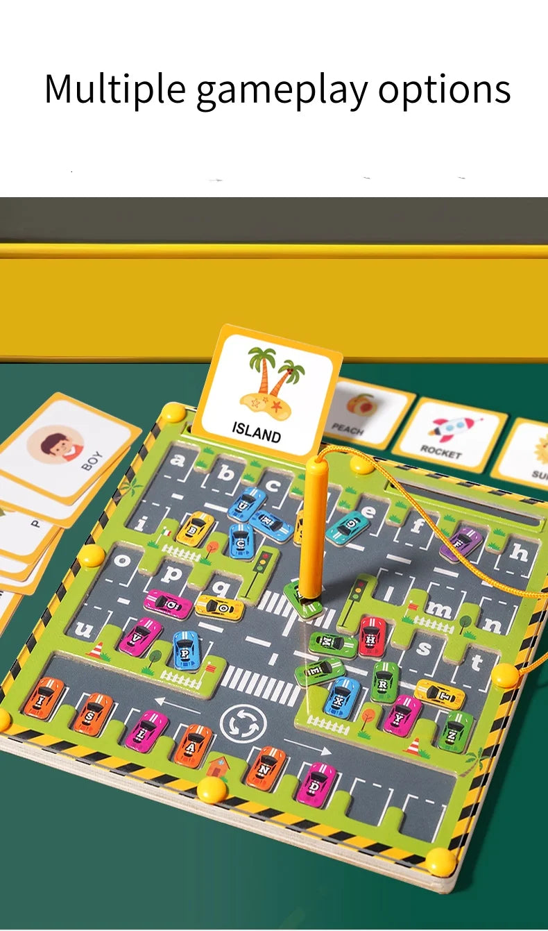 Labyrinthe Magnétique Montessori – Couleurs & Chiffres | Jouet en Bois Motricité Fine (3–5 ans)