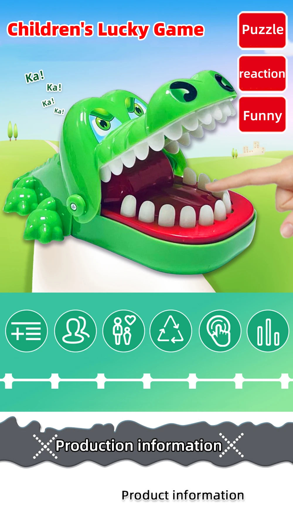 Jeu du Crocodile Morsure – Jouet de Réflexe & Décompression – Enfants 3+ (Petit modèle)