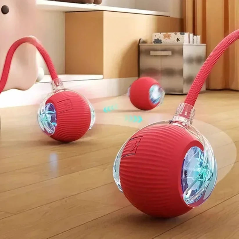 Balle interactive rotative pour chat — jouet automatique rechargeable