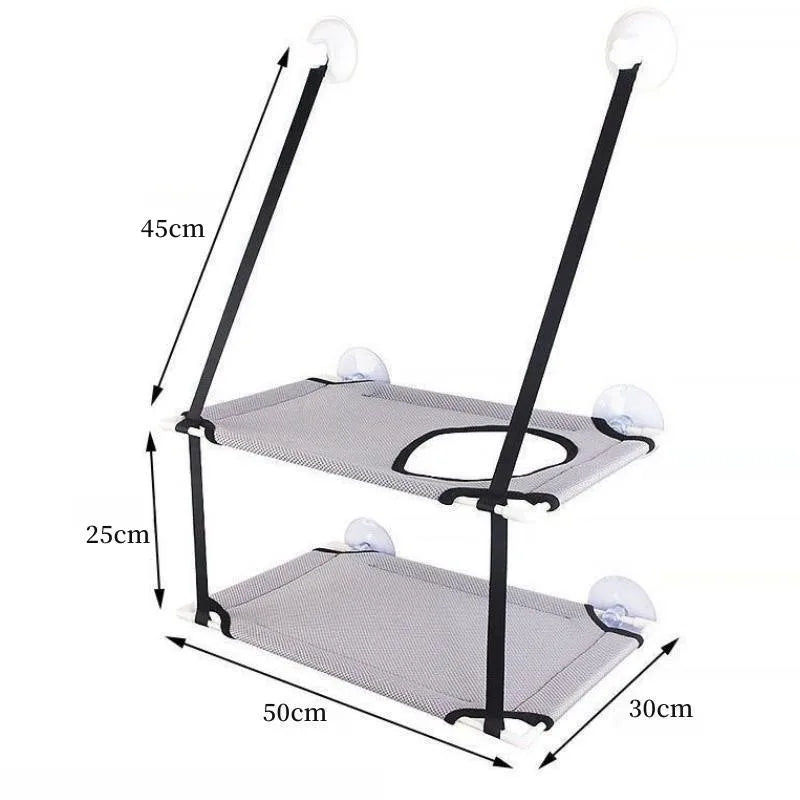 Hamac de fenêtre pour chat — ventouses, simple ou double couche