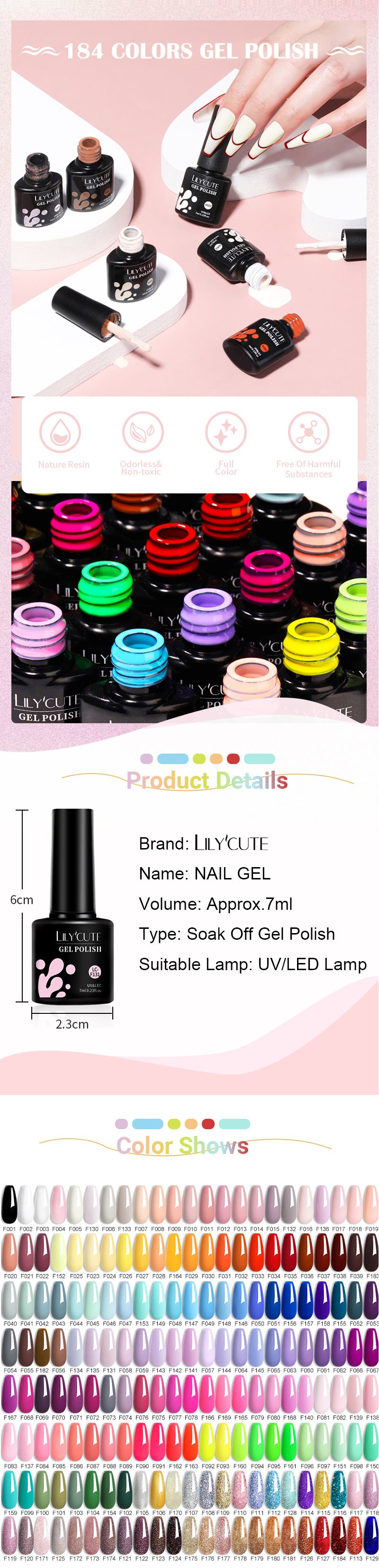 Vernis Gel LILYCUTE 7ml – Brun Foncé Collection Automne/Hiver – Brillance & Élégance Longue Tenue