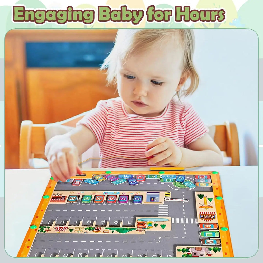 Labyrinthe Magnétique Montessori – Couleurs & Chiffres | Jouet en Bois Motricité Fine (3–5 ans)