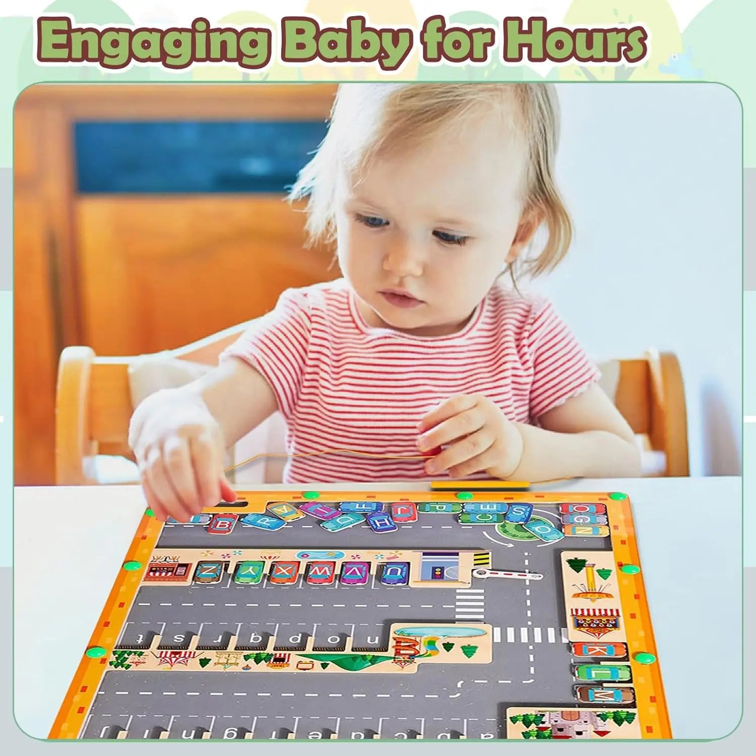 Labyrinthe Magnétique Montessori – Couleurs & Chiffres | Jouet en Bois Motricité Fine (3–5 ans)