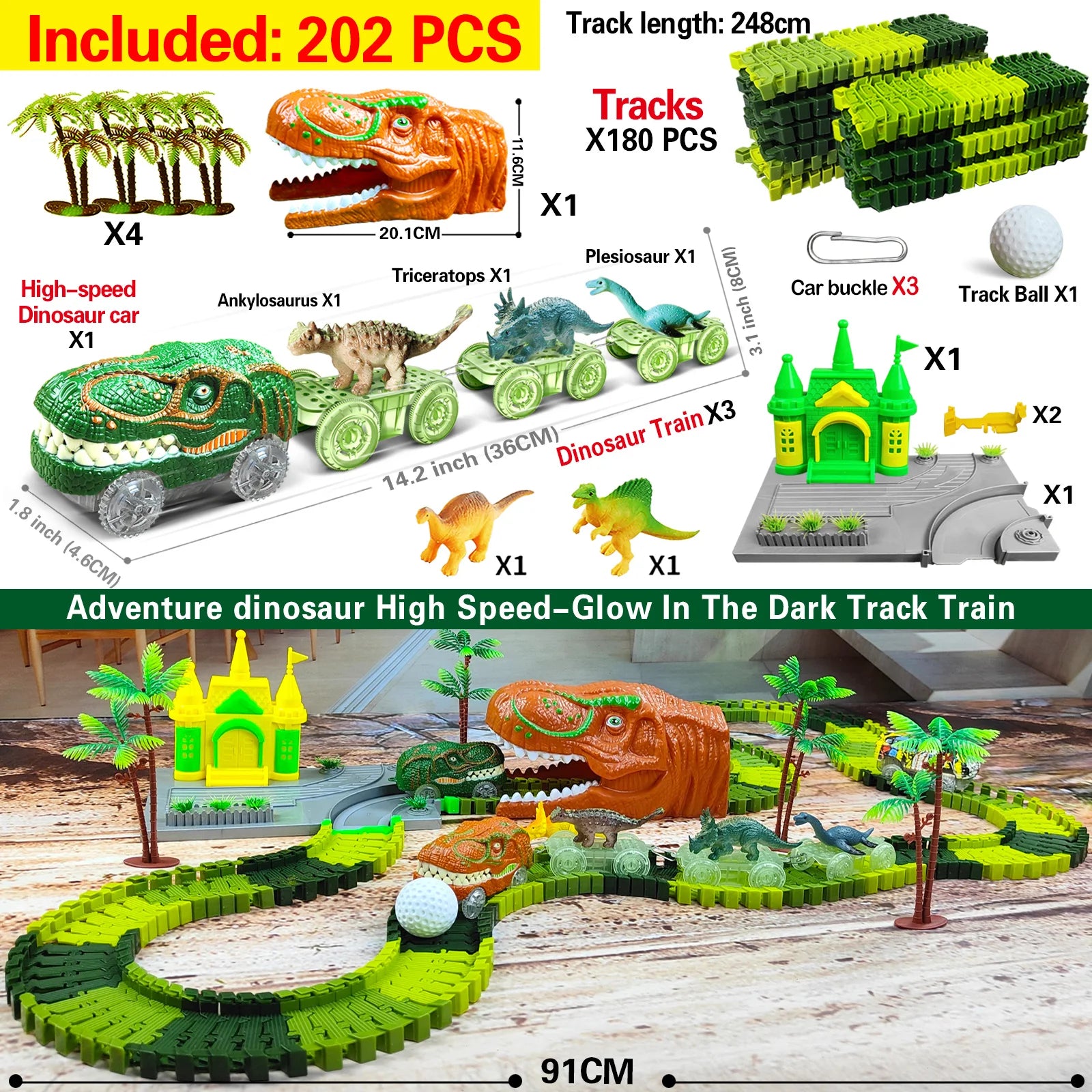 Jouet Train de Dinosaures – Circuit Flexible & Monde Jurassique