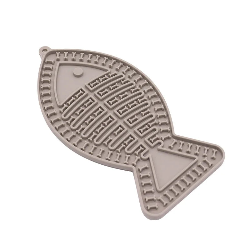 Tapis de léchage avec gamelle anti-glouton pour chien et chat