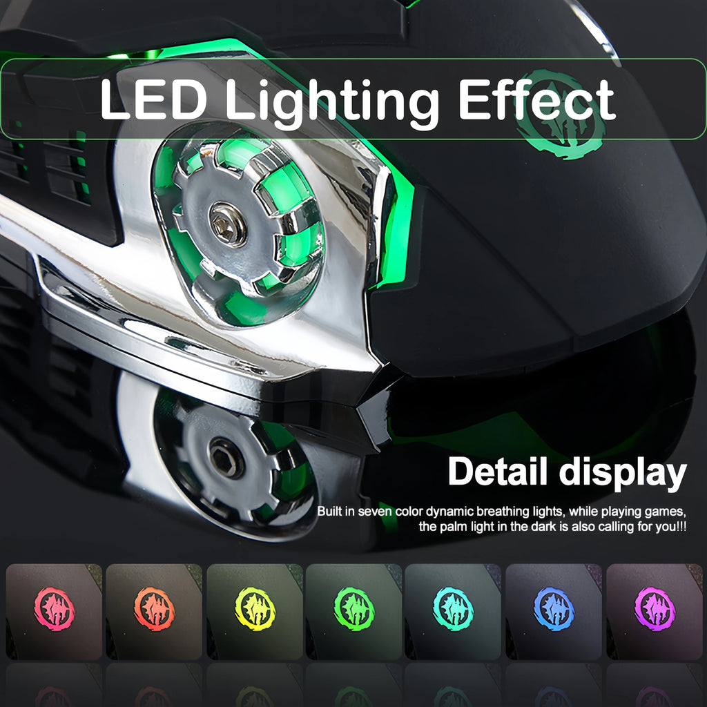 Souris Gaming Sans Fil RGB – Bluetooth 5.2 & 2.4G, Silencieuse, 3600 DPI