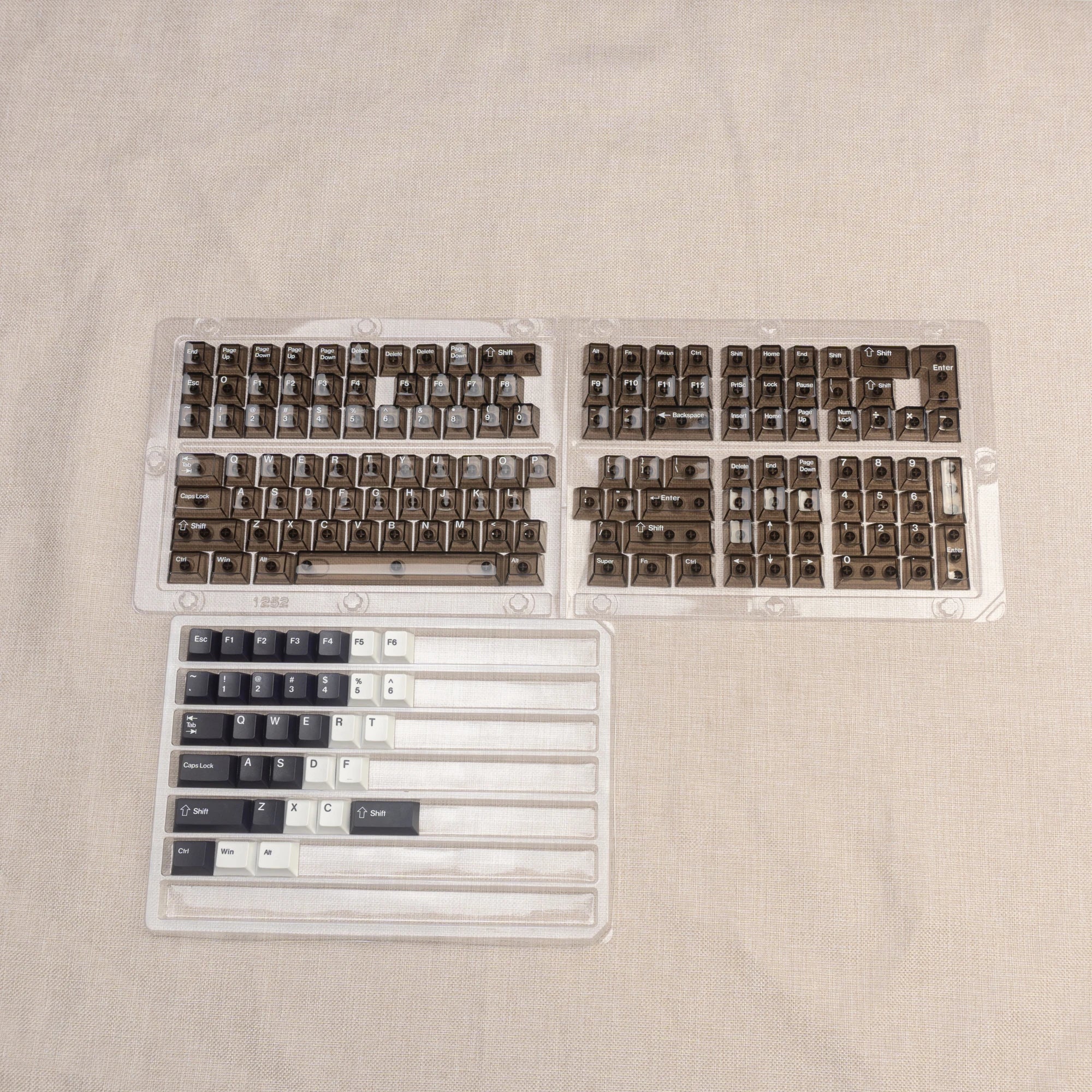 Keycaps Cristal Transparents – 167 Touches PC + PBT (Profil Cherry)