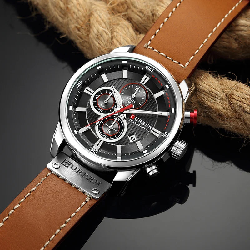 Montre Homme CURREN – Chronographe Sport & Bracelet Cuir