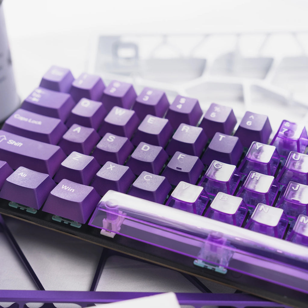 Keycaps Cristal Transparents – 167 Touches PC + PBT (Profil Cherry)
