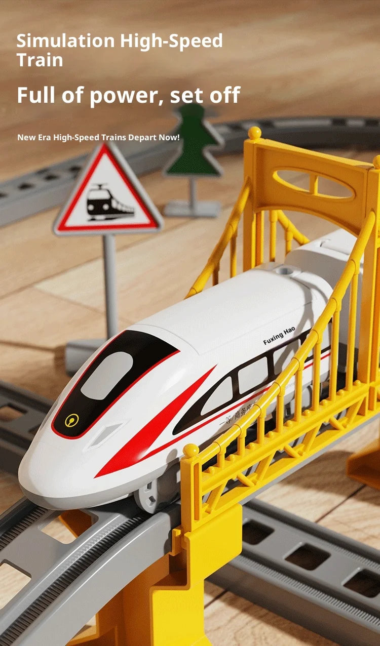 Ensemble de Train Électrique avec Piste – Modèle d’Assemblage & Véhicule à Grande Vitesse (64–119 PCS)