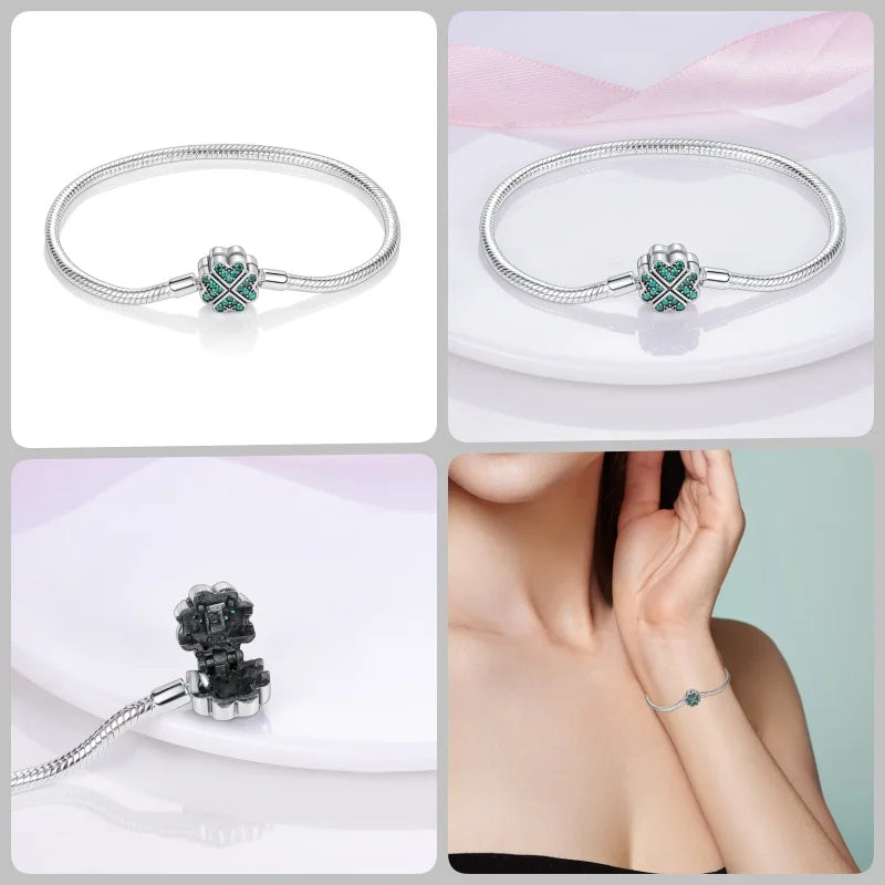 Bracelet en Argent 925 – Cœur Pavé Zircone & Infinity – 17 à 20 cm