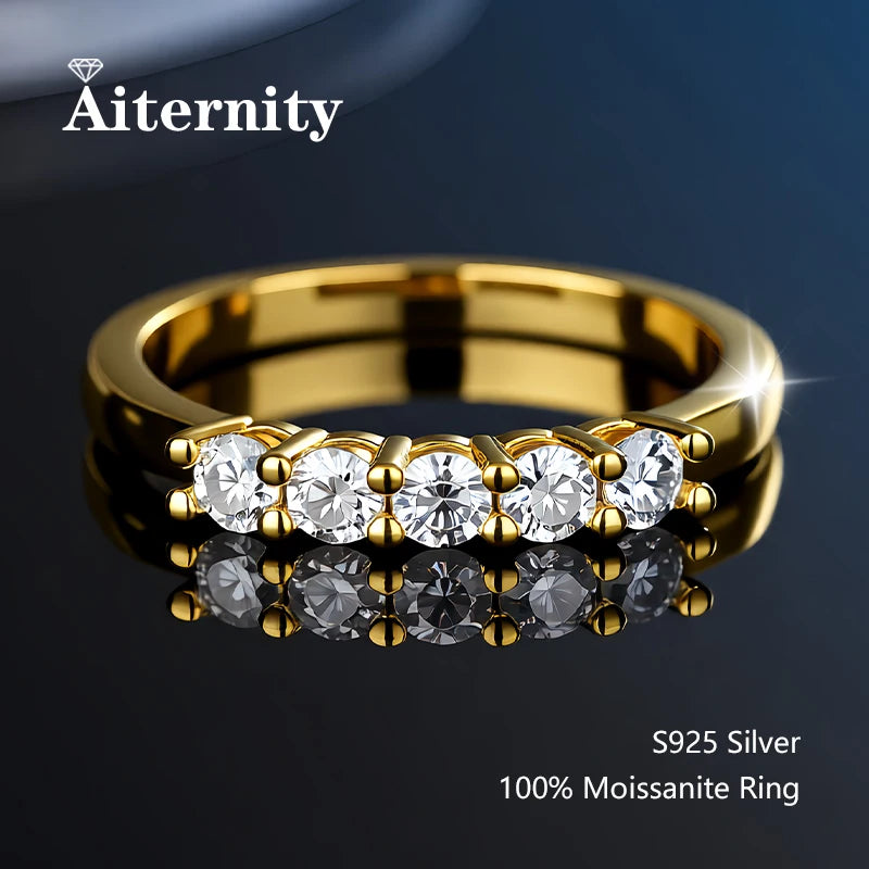 Alliance Moissanite Éternité D VVS1 – Argent S925 & Or 18 K