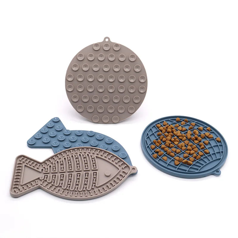 Tapis de léchage avec gamelle anti-glouton pour chien et chat