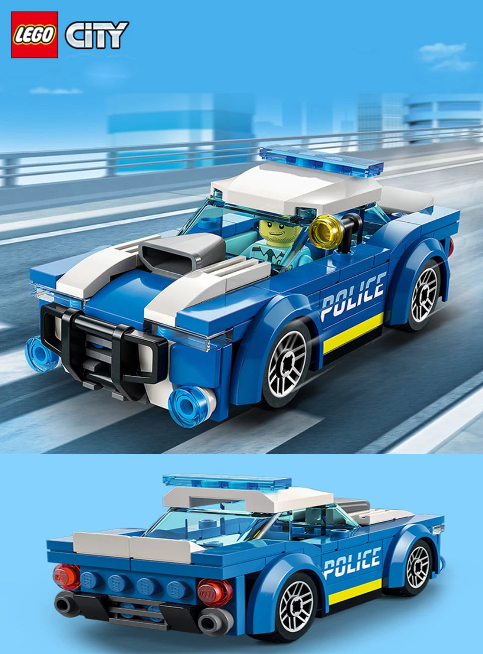 LEGO 60312 – Voiture de Police City | Avec Figurine d’Officier | Jouet Construction 5+
