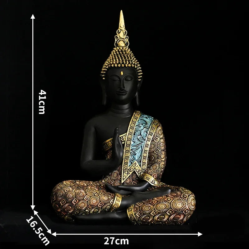 Grande Statue de Bouddha en Résine Verte – Sculpture Artisanale Thaïlandaise