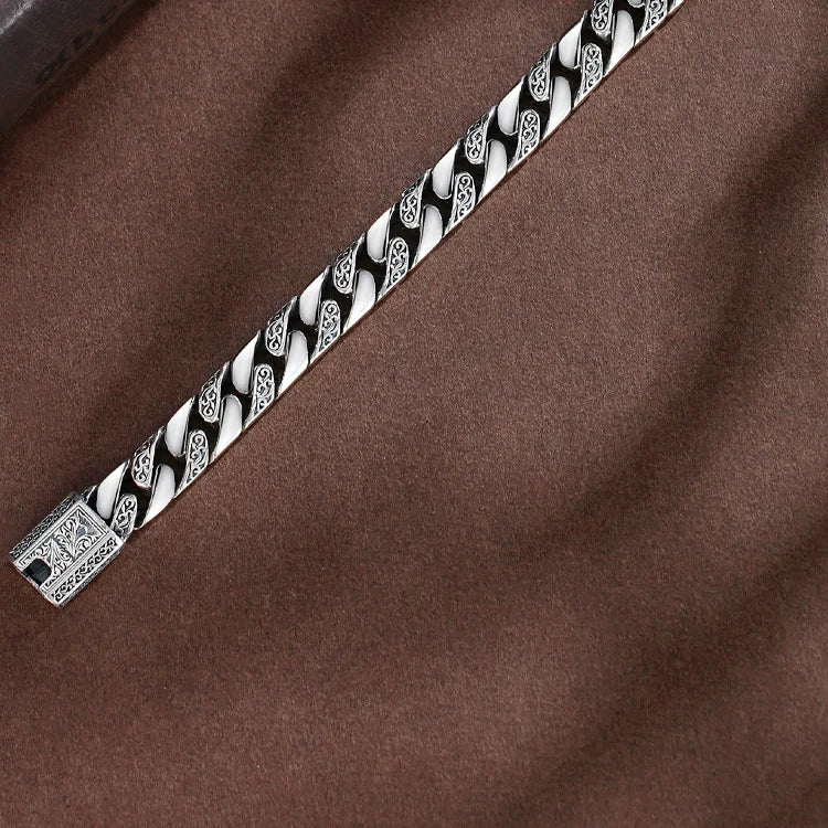 Bracelet Guirlande de Vigne S925 – Argent Sterling | Style Punk Rétro • Plusieurs Tailles