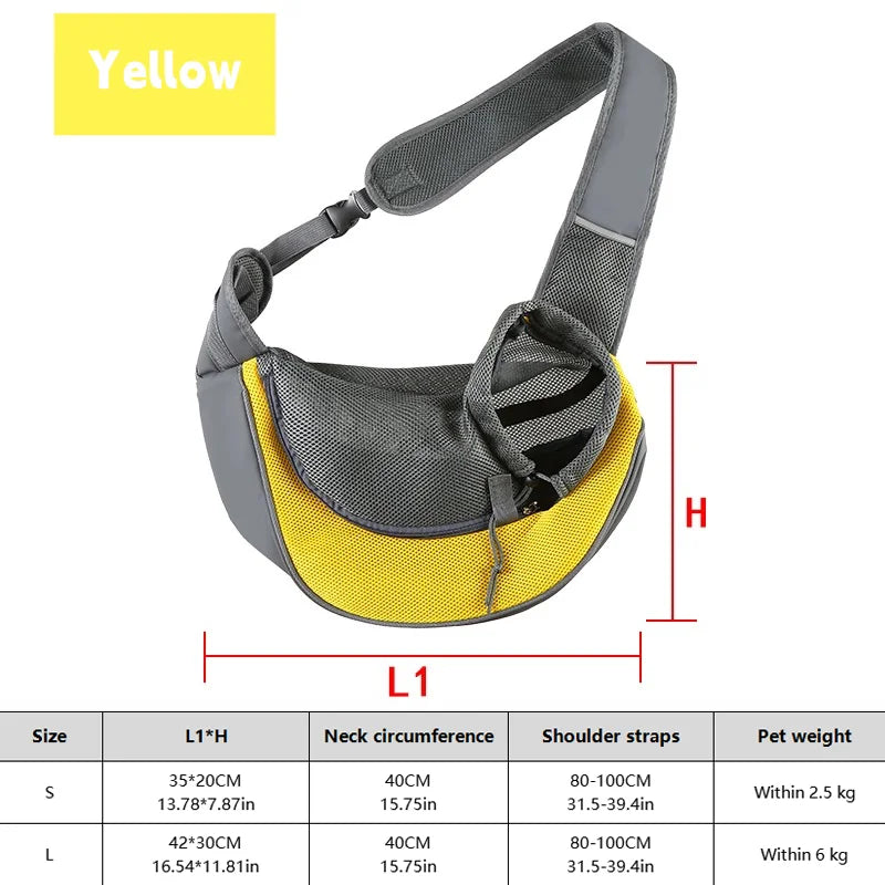 Sac de transport bandoulière respirant pour chat et petit chien
