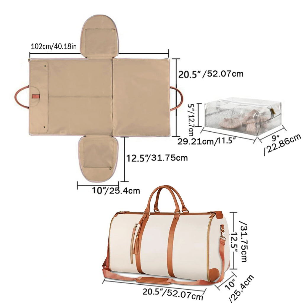 Grand Sac de Voyage Pliable en Cuir PU – Élégance & Praticité au Féminin
