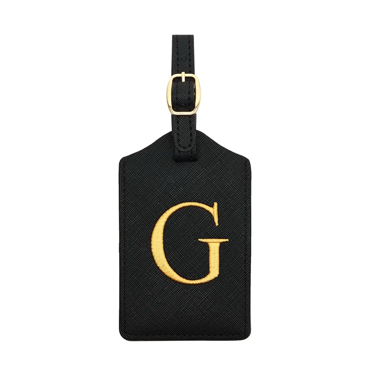 Étiquette de Bagage Personnalisée en Cuir PU – Lettre Initiale A–Z avec Protection Confidentialité