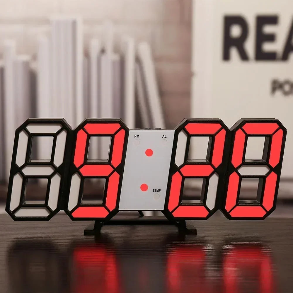 Horloge Numérique LED 3D – Design Moderne & Éclairage Nocturne