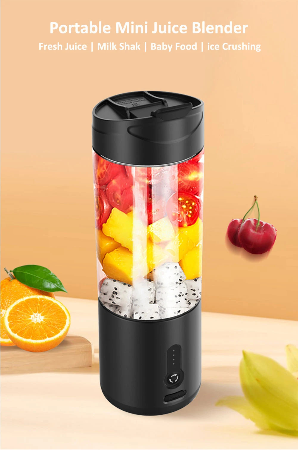 Mini Blender Portable HD-06 – Smoothies & Jus Frais (530 ml)