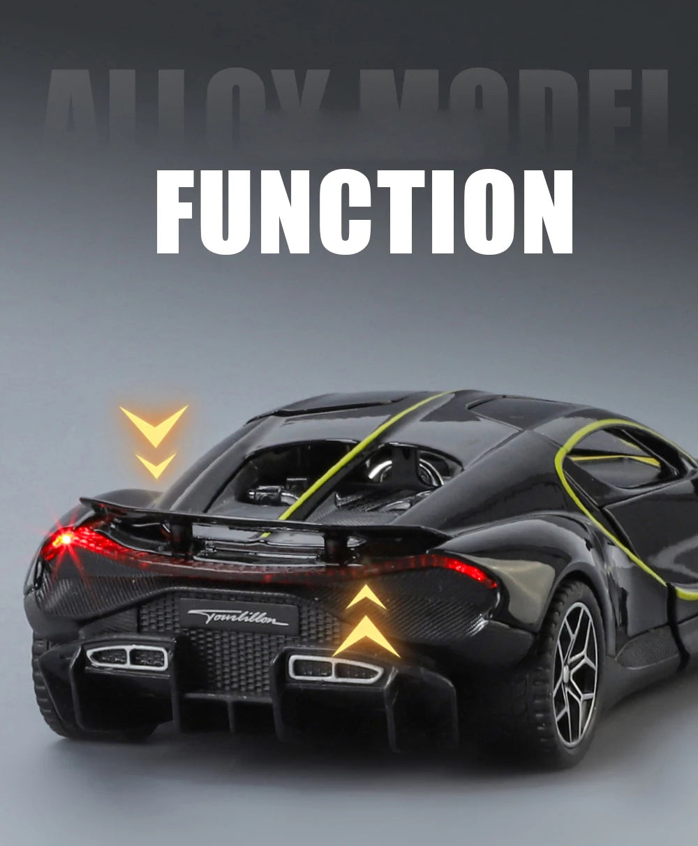 Bugatti Tourbillon V16 – Modèle 1:32 en Alliage | Son & Lumière | Mini GT Collection