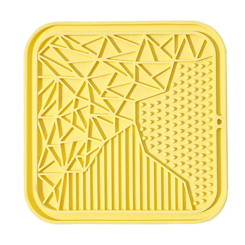 Tapis de léchage avec gamelle anti-glouton pour chien et chat