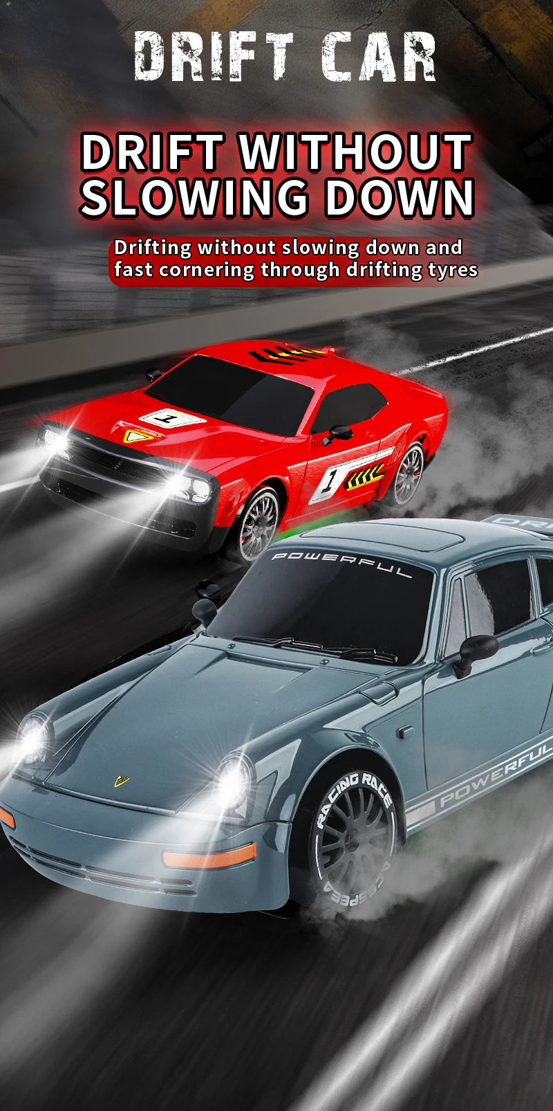 KF27 – Voiture RC Drift 4x4 1:20 avec LED Haute Vitesse