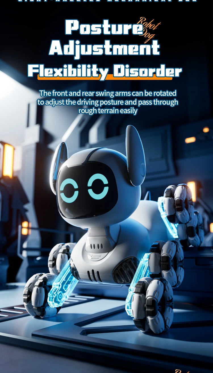 Robot Chien Cascadeur 8WD – Voiture RC Transformable avec Gestes & Lumières