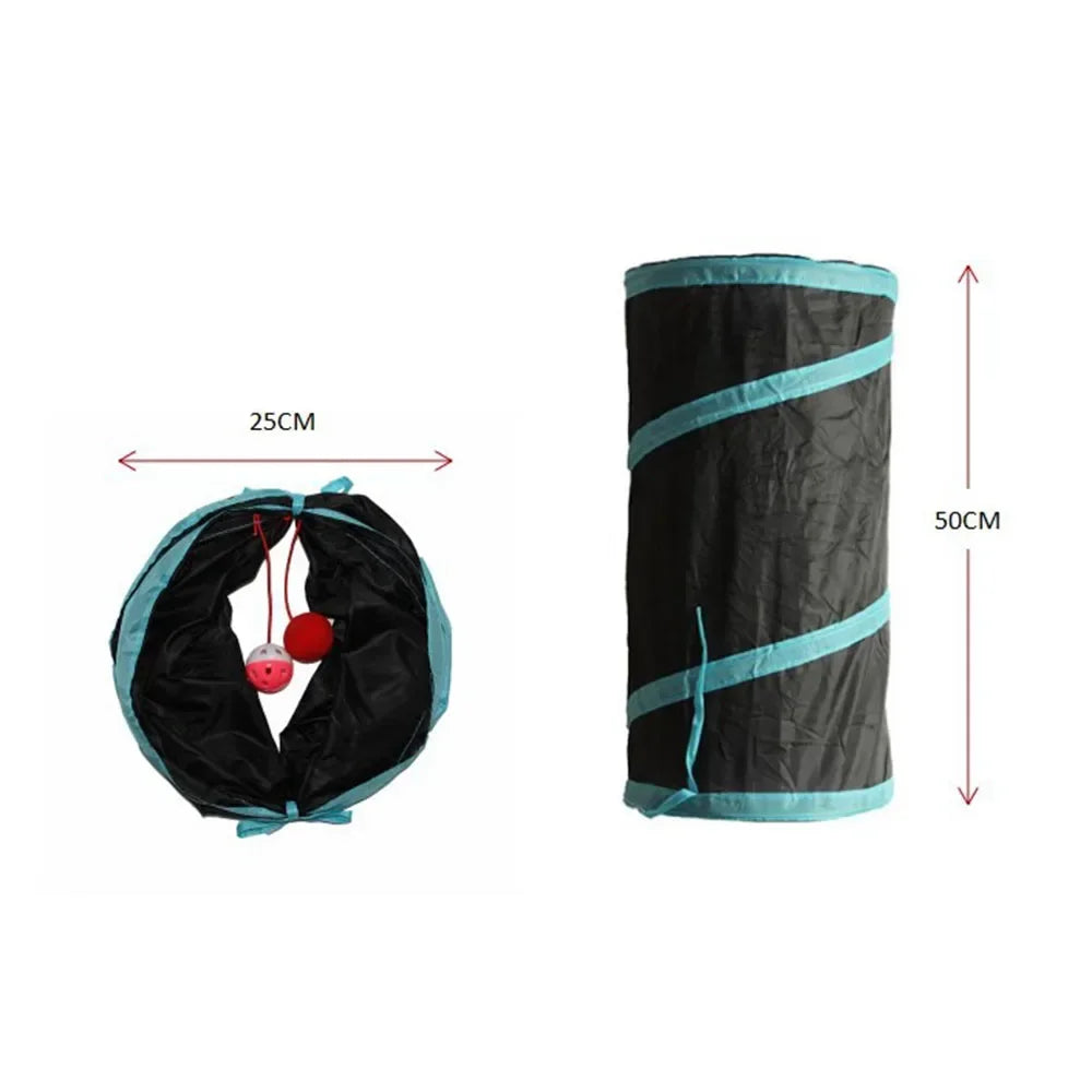 Tunnel de jeu pliable en tissu pour chat