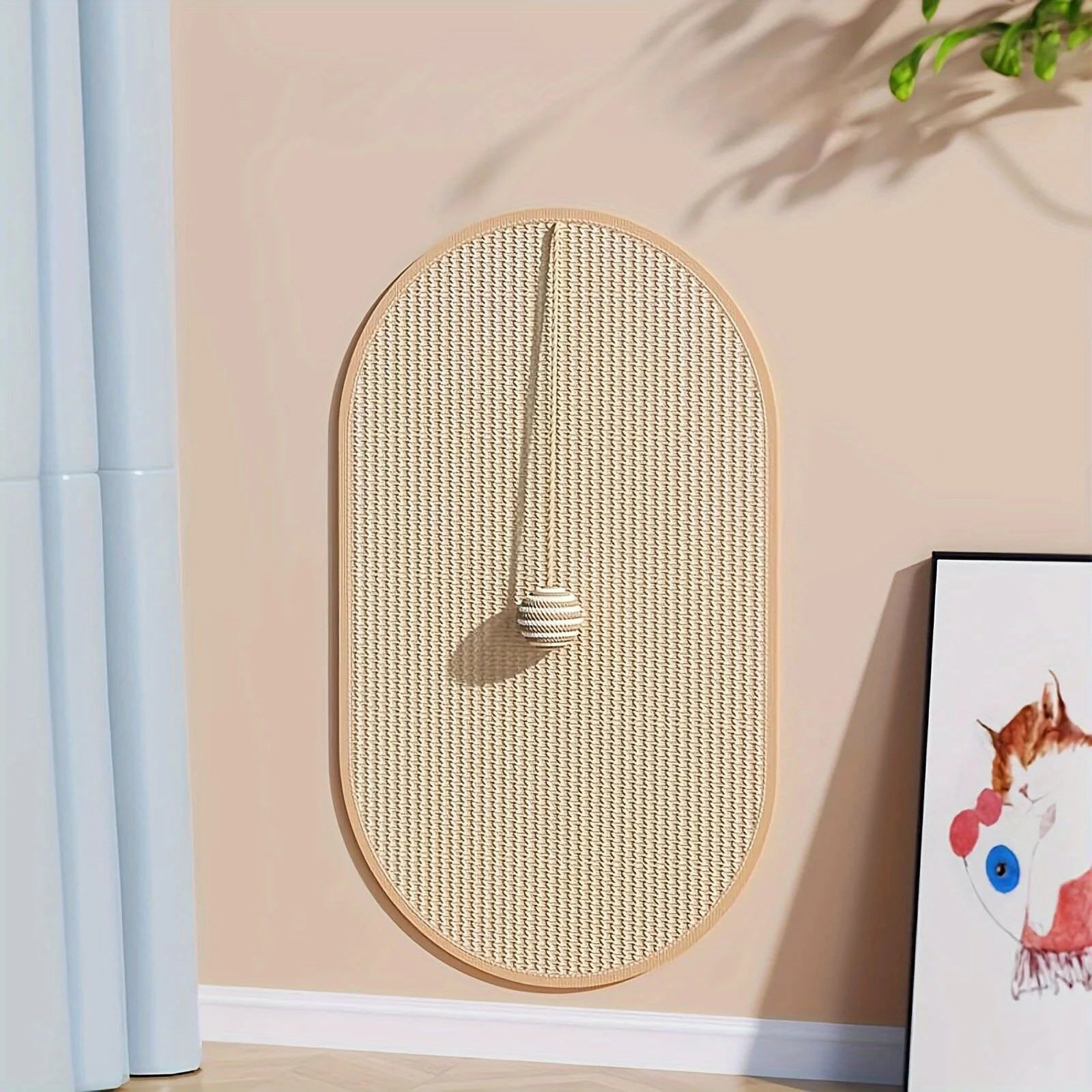 Plaque griffoir en sisal pour chat — protège murs et canapé