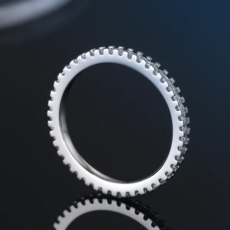 Alliance Moissanite Éternité D VVS1 – Argent S925 & Or 18 K