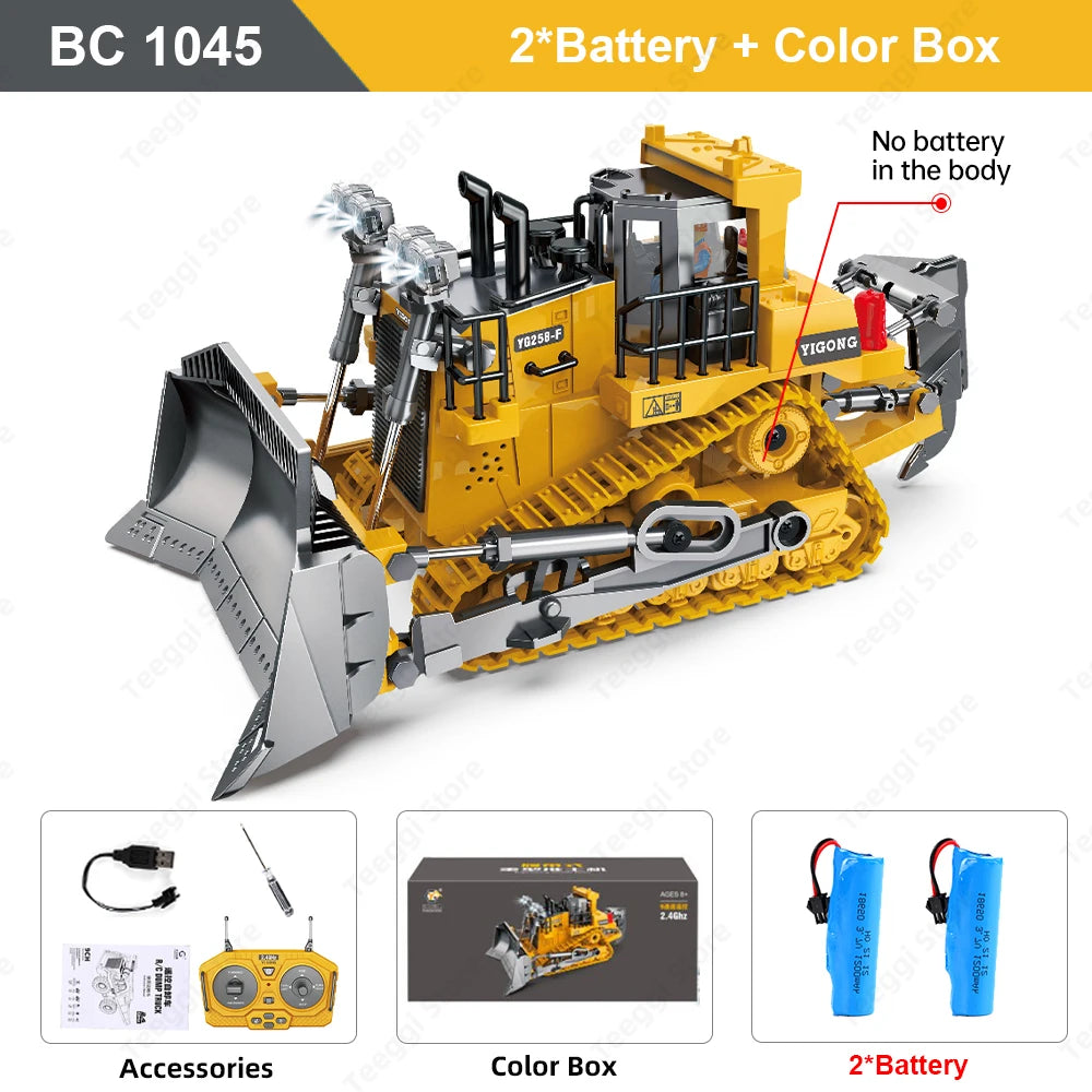 Véhicules de Chantier RC Teeggi 1:20 – Pelle, Bulldozer & Camion Benne Télécommandés