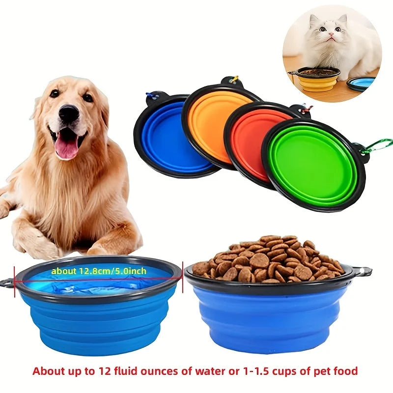 Gamelle pliable de voyage pour chien et chat — silicone