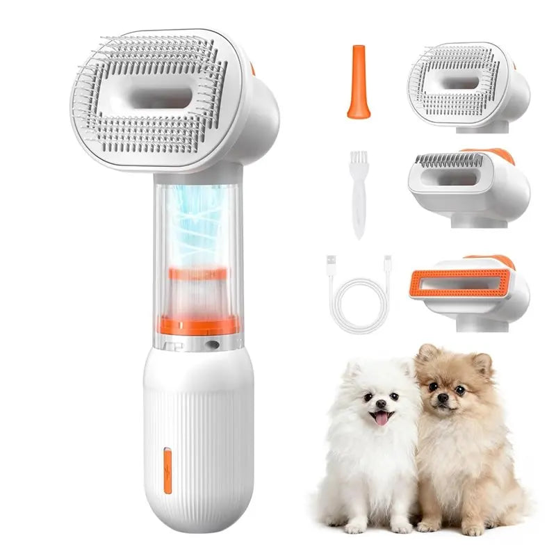 Brosse aspirante auto-nettoyante pour chien — anti-mue et sous-poil