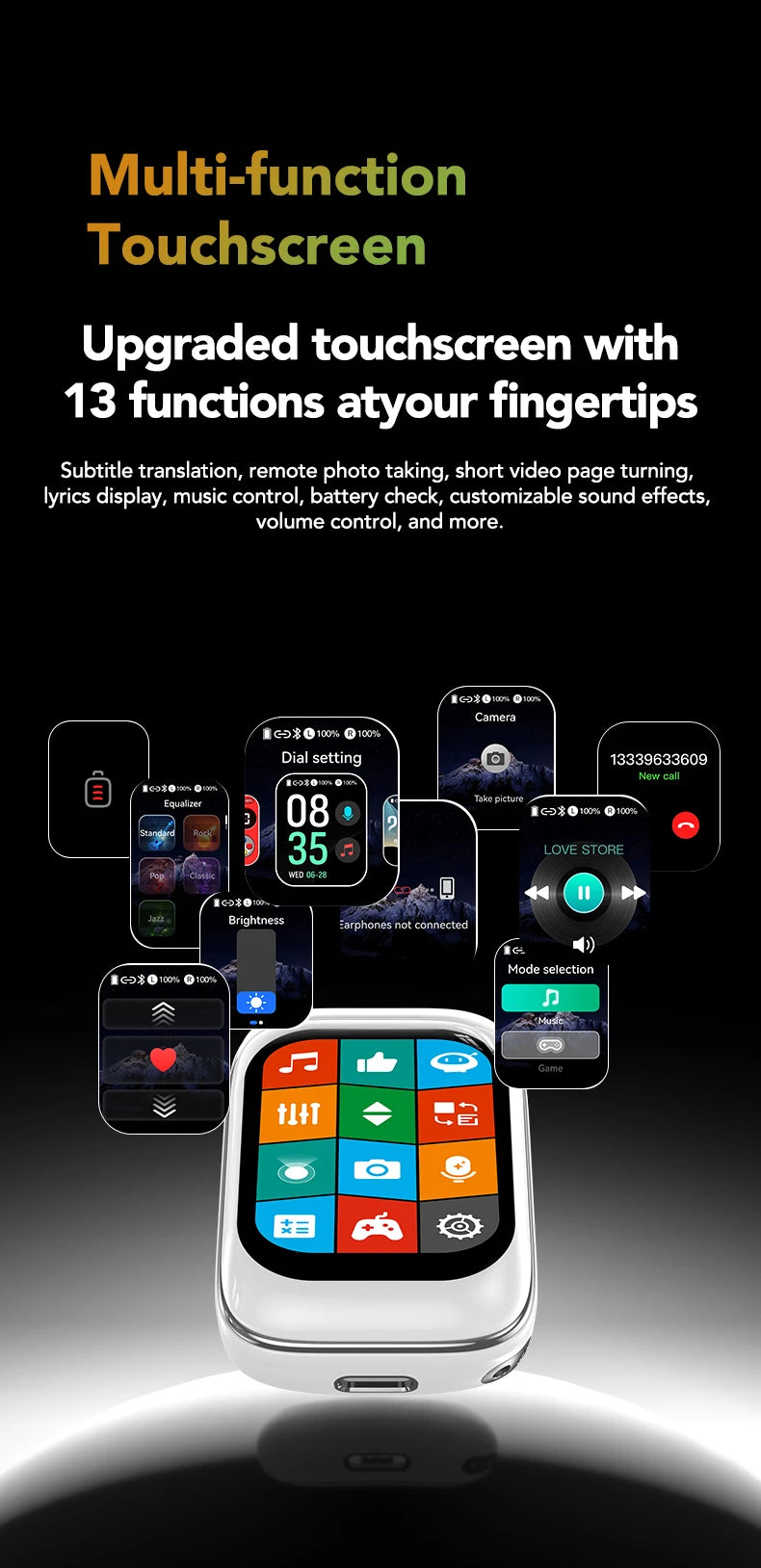 HTC NE48 – Écouteurs Bluetooth TWS AI – Traducteur Intelligent – Écran Ultra HD – Autonomie 48h