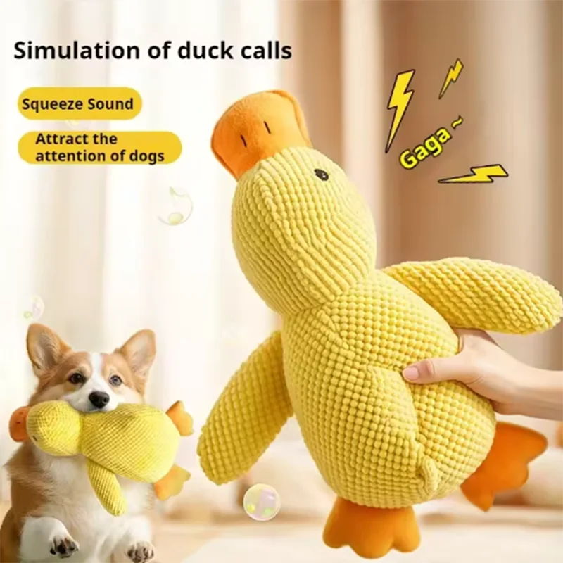Peluche canard à câliner pour chien — jouet anti-ennui