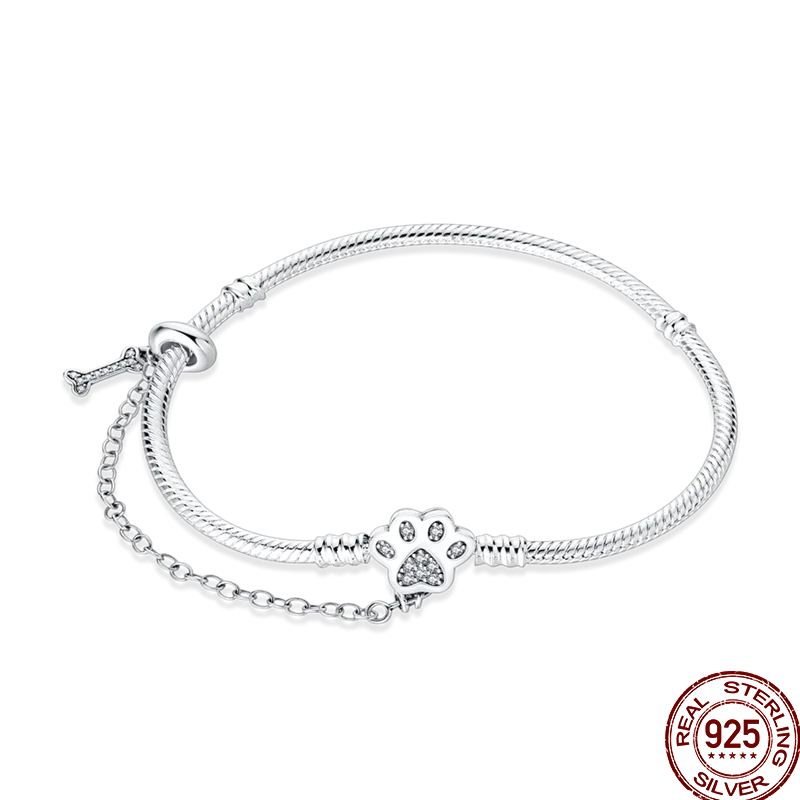 Bracelet en Argent 925 – Cœur Pavé Zircone & Infinity – 17 à 20 cm