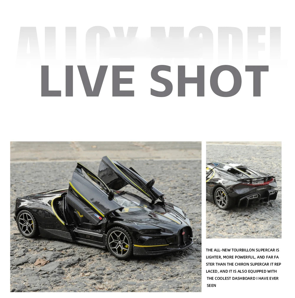 Bugatti Tourbillon V16 – Modèle 1:32 en Alliage | Son & Lumière | Mini GT Collection