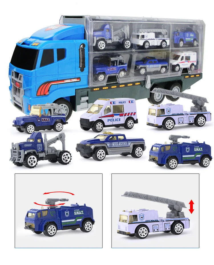 Jouets de Construction 10-en-1 – Camion Transporteur & Mini Véhicules