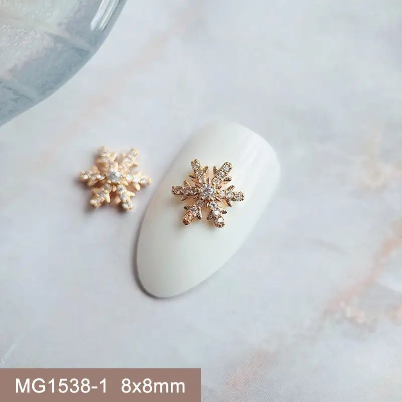 Décorations d’Ongles Noël Zircon ✨ (Lot de 10 pièces)