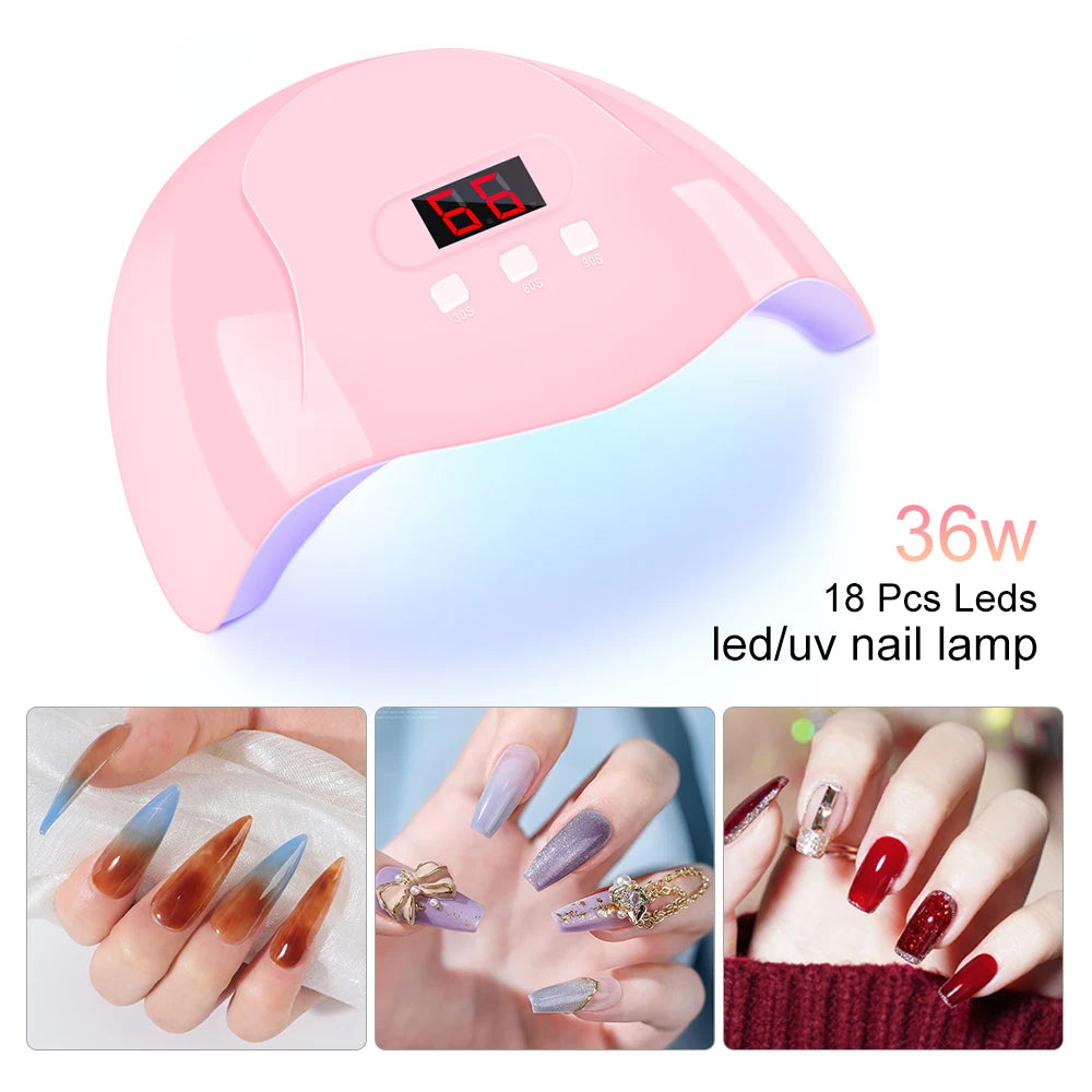 LIMEGIRL – Kit de Vernis à Ongles en Gel UV avec Lampe LED – Ensemble de Manucure Complet