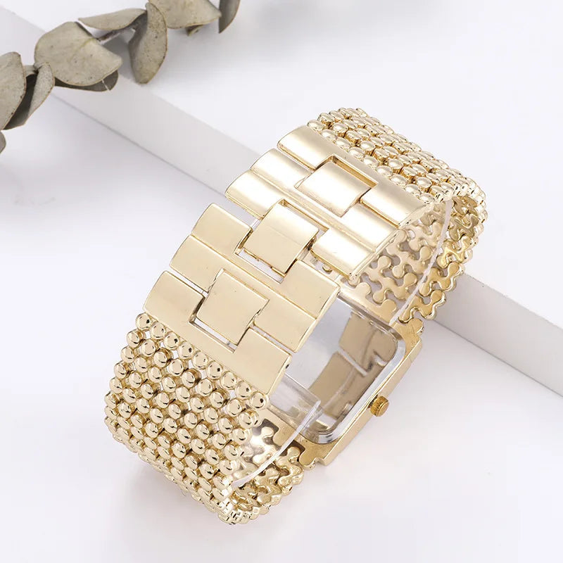 Montre Femme Luxe Décontracté – Quartz Analogique – Bracelet Acier Inoxydable – Strass Élégants