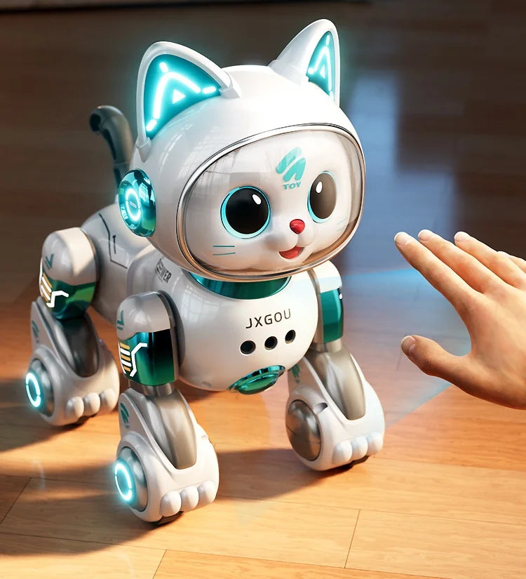 Jouet Robot Chat Télécommandé – Marche, Lumières & Actions – Cadeau Enfant