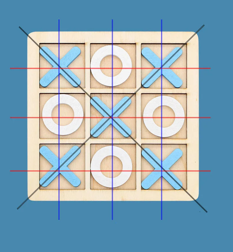 Puzzle d’Échecs Montessori XO – Formes Géométriques 3D – Jeu Éducatif en Bois (3+)