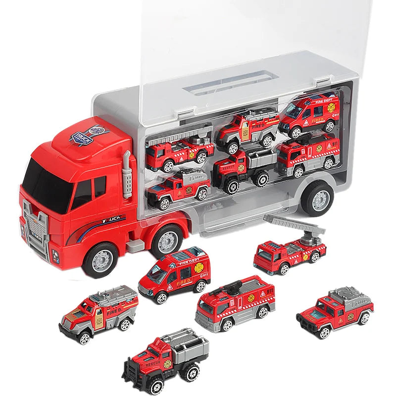 Jouets de Construction 10-en-1 – Camion Transporteur & Mini Véhicules