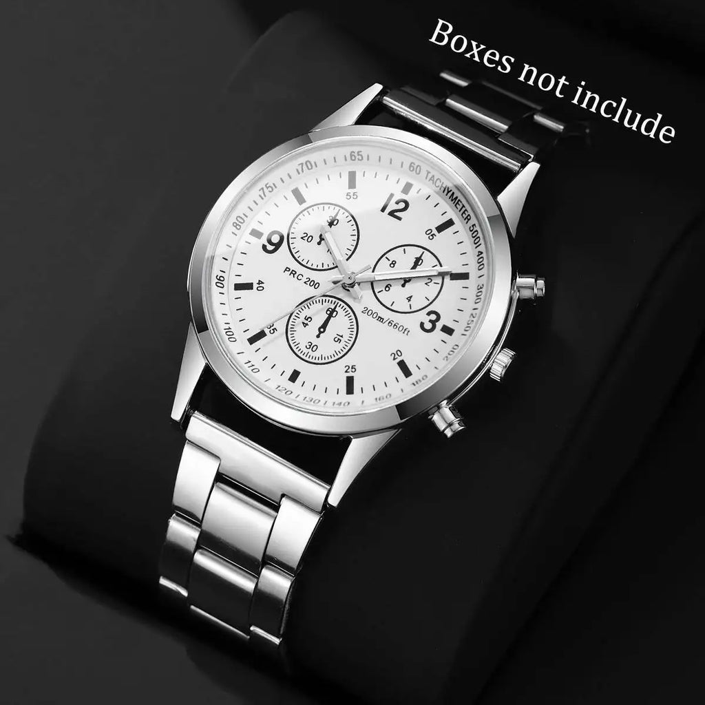 Montre Homme Quartz – Business & Acier Inoxydable (Sans Boîte)