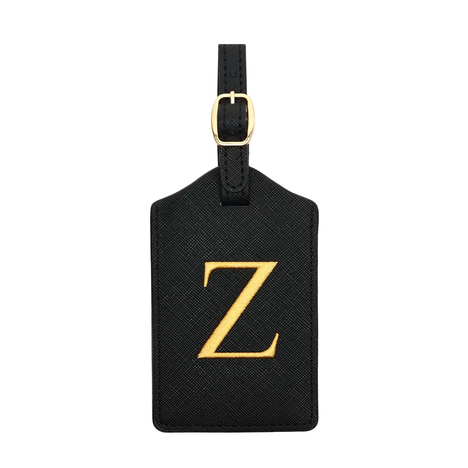 Étiquette de Bagage Personnalisée en Cuir PU – Lettre Initiale A–Z avec Protection Confidentialité