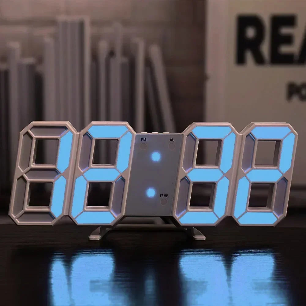 Horloge Numérique LED 3D – Design Moderne & Éclairage Nocturne