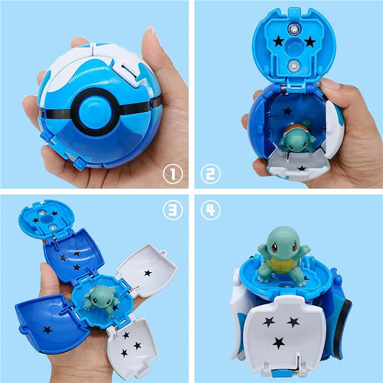 Figurines Pokéball Pokémon – Pikachu, Dracaufeu, Gengar, Tortank, etc. (Plusieurs modèles)